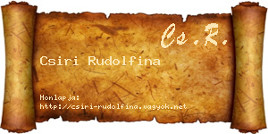Csiri Rudolfina névjegykártya
